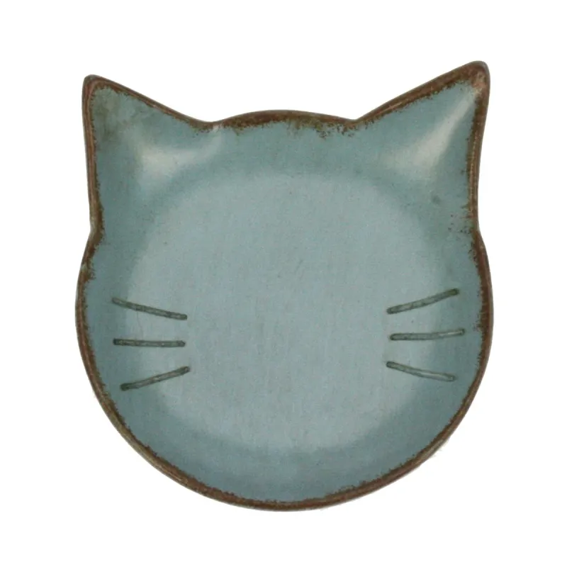 schaaltje kat turquoise